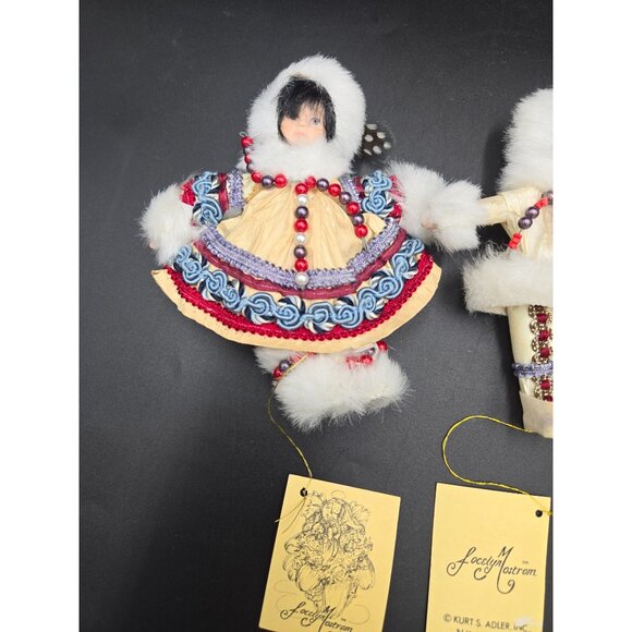 Kurt S. Adler Handcrafted Eskimo Jocelyn Mostrom Doll Ornaments - Lot Of 2 - Picture 5 of 10